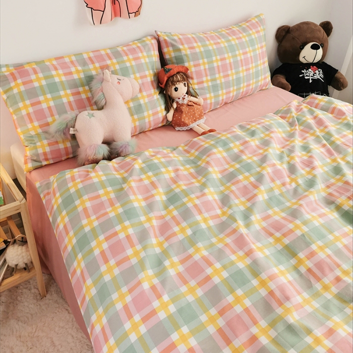 91家纺网 家纺一手货源 找家纺 HL原创 2020新款13372全棉小清新四件套实拍图 广岛之恋