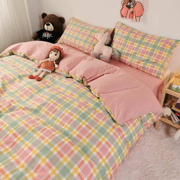 91家纺网 家纺一手货源 找家纺 HL原创 2020新款13372全棉小清新四件套实拍图 广岛之恋