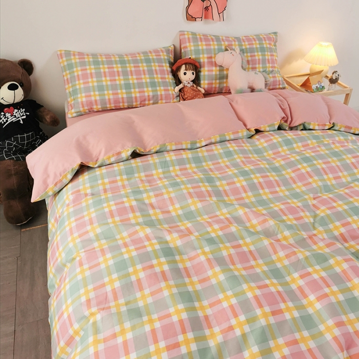 91家纺网 家纺一手货源 找家纺 HL原创 2020新款13372全棉小清新四件套实拍图 广岛之恋