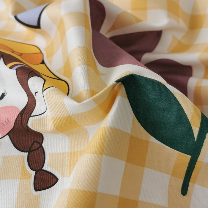 91家纺网 家纺一手货源 找家纺 HL原创 2020新款13372全棉小清新四件套实拍图 花花酱