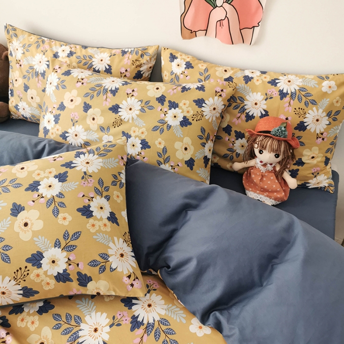 91家纺网 家纺一手货源 找家纺 HL原创 2020新款13372全棉小清新四件套实拍图 怀旧