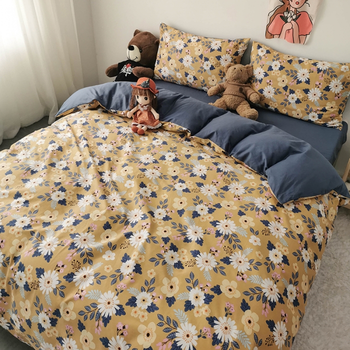 91家纺网 家纺一手货源 找家纺 HL原创 2020新款13372全棉小清新四件套实拍图 怀旧