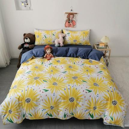 HL原创 2020新款13372全棉小清新四件套实拍图 心若向阳