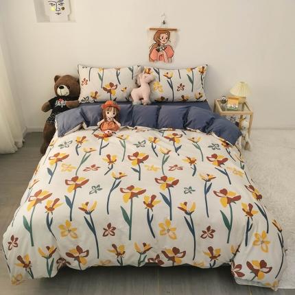 HL原创 2020新款13372全棉小清新四件套实拍图 摇曳