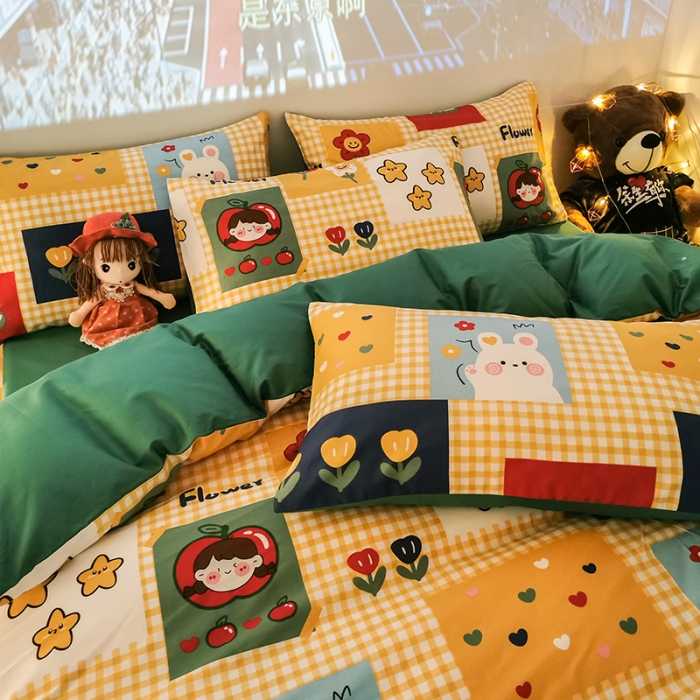 91家纺网 家纺一手货源 找家纺 HL原创新款13372全棉四件套夜晚网红风实拍图 动漫王国