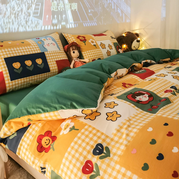 91家纺网 家纺一手货源 找家纺 HL原创新款13372全棉四件套夜晚网红风实拍图 动漫王国