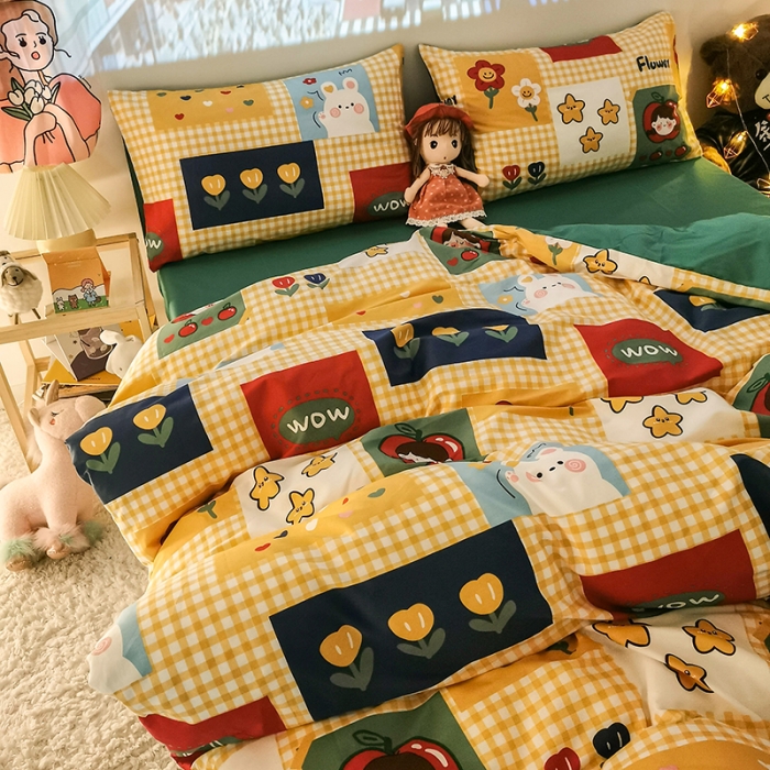 91家纺网 家纺一手货源 找家纺 HL原创新款13372全棉四件套夜晚网红风实拍图 动漫王国