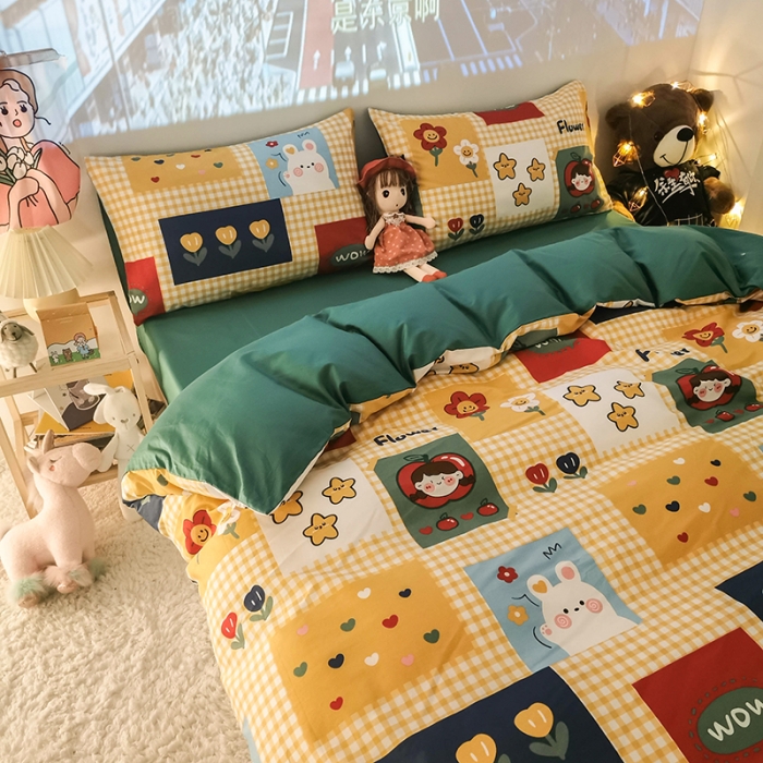 91家纺网 家纺一手货源 找家纺 HL原创新款13372全棉四件套夜晚网红风实拍图 动漫王国