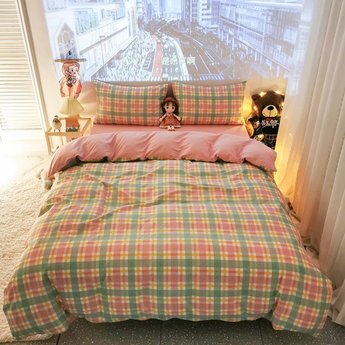 91家纺网 家纺一手货源 找家纺 HL原创新款13372全棉四件套夜晚网红风实拍图 广岛之恋