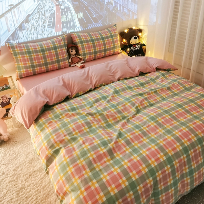 91家纺网 家纺一手货源 找家纺 HL原创新款13372全棉四件套夜晚网红风实拍图 广岛之恋