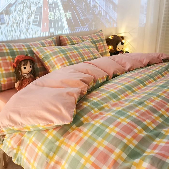 91家纺网 家纺一手货源 找家纺 HL原创新款13372全棉四件套夜晚网红风实拍图 广岛之恋