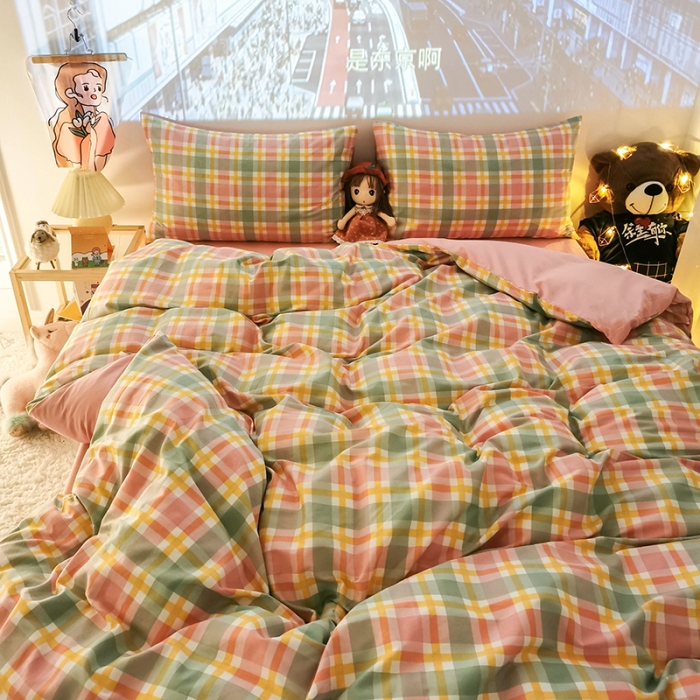 91家纺网 家纺一手货源 找家纺 HL原创新款13372全棉四件套夜晚网红风实拍图 广岛之恋