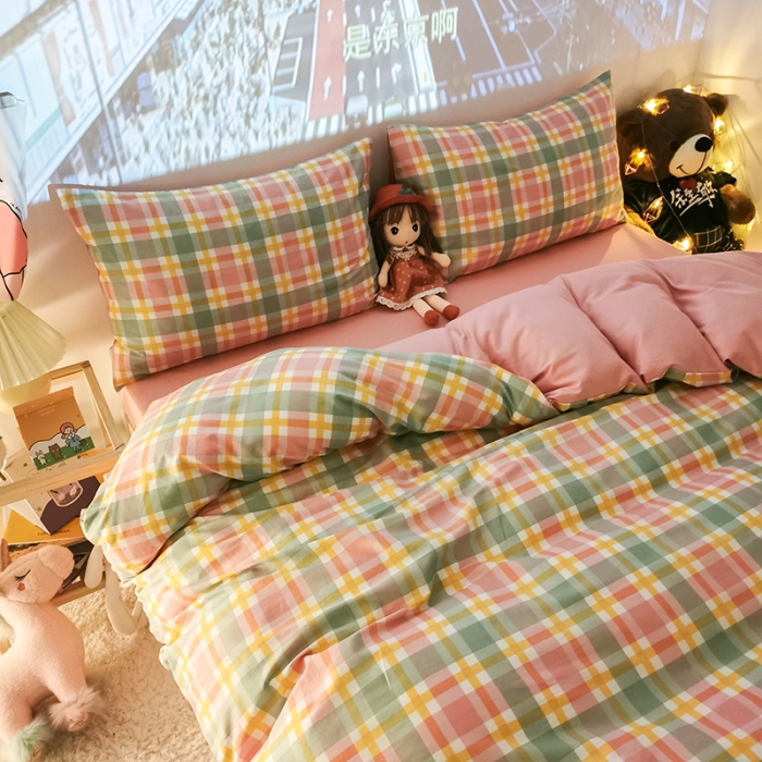 91家纺网 家纺一手货源 找家纺 HL原创新款13372全棉四件套夜晚网红风实拍图 广岛之恋