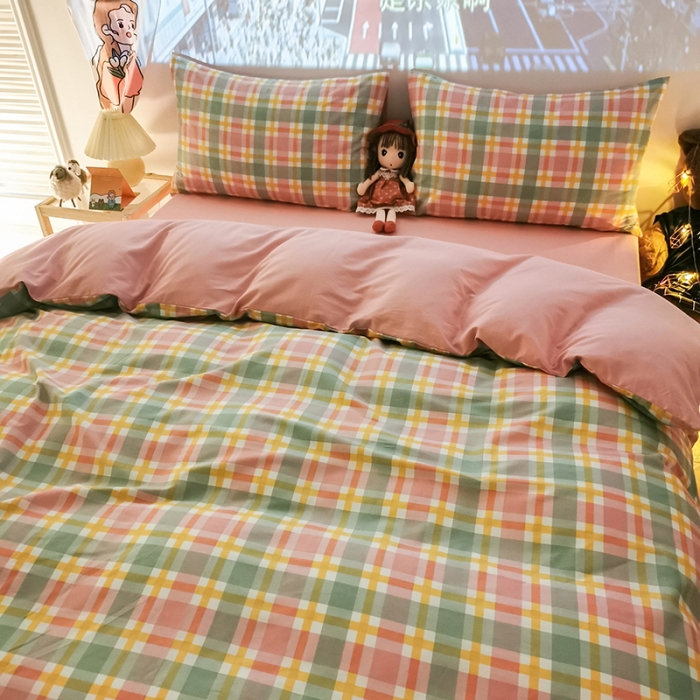 91家纺网 家纺一手货源 找家纺 HL原创新款13372全棉四件套夜晚网红风实拍图 广岛之恋