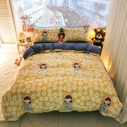 HL原创新款13372全棉四件套夜晚网红风实拍图 花园女孩