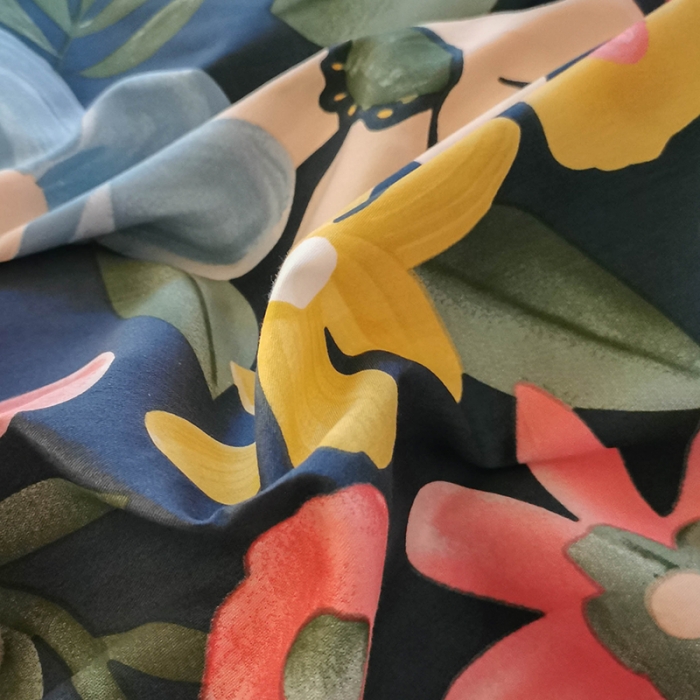 91家纺网 家纺一手货源 找家纺 HL原创新款13372全棉四件套夜晚网红风实拍图 花韵