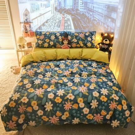 HL原创新款13372全棉四件套夜晚网红风实拍图 卉语