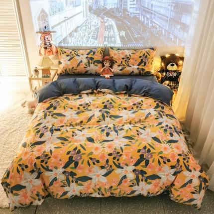 HL原创新款13372全棉四件套夜晚网红风实拍图 绝美