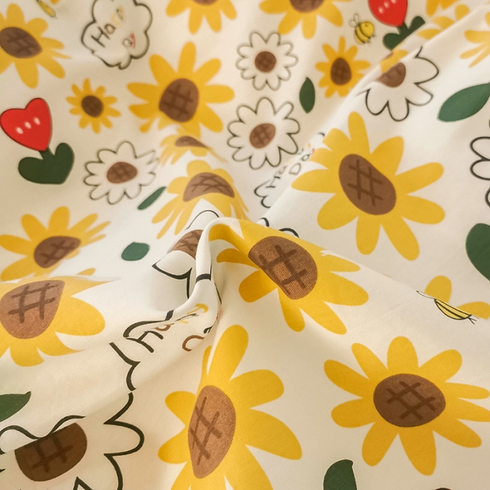 91家纺网 家纺一手货源 找家纺 HL原创新款13372全棉四件套夜晚网红风实拍图 葵花籽