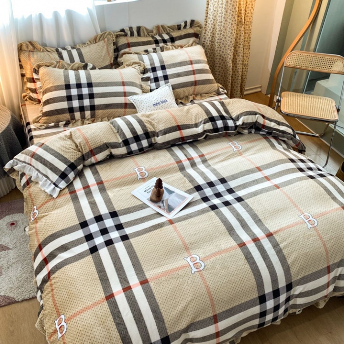 91家纺网 家纺一手货源 找家纺 （总）妖妖家纺 2020新款花边牛奶绒四件套