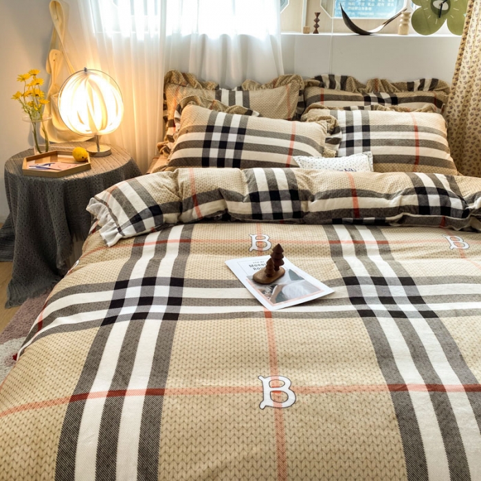 91家纺网 家纺一手货源 找家纺 妖妖家纺 2020新款花边牛奶绒四件套 爱格