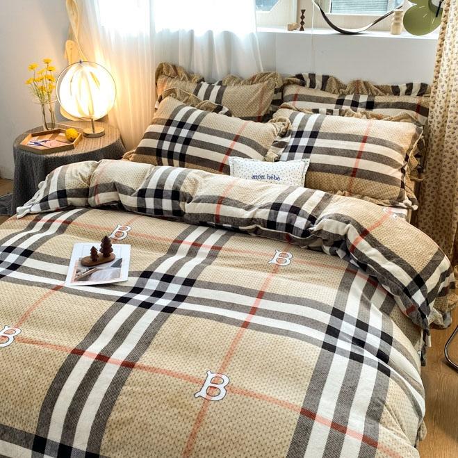 91家纺网 家纺一手货源 找家纺 妖妖家纺 2020新款花边牛奶绒四件套 爱格