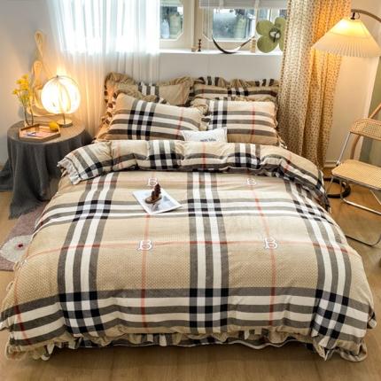 妖妖家纺 2020新款花边牛奶绒四件套 爱格