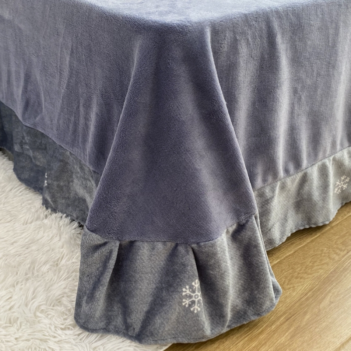 91家纺网 家纺一手货源 找家纺 妖妖家纺 2020新款花边牛奶绒四件套 北岛-灰