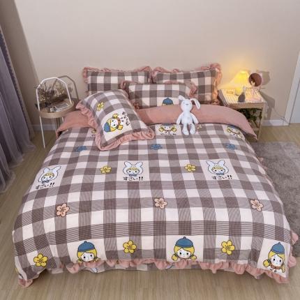 妖妖家纺 2020新款花边牛奶绒四件套 憧憬