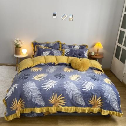 妖妖家纺 2020新款花边牛奶绒四件套 初心如梦