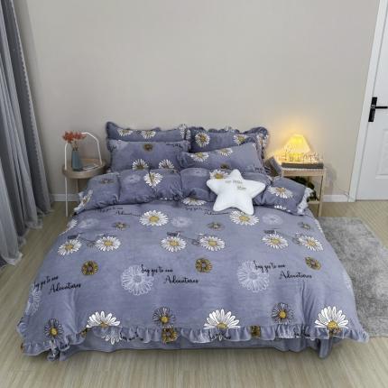 妖妖家纺 2020新款花边牛奶绒四件套 时光流年