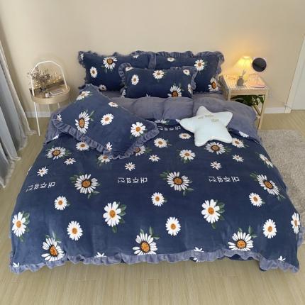 妖妖家纺 2020新款花边牛奶绒四件套 岁月静好