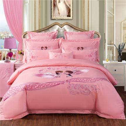 91家纺网 家纺一手货源 找家纺 千禧 2020年全棉婚庆套件跑量款 浪漫情缘玉