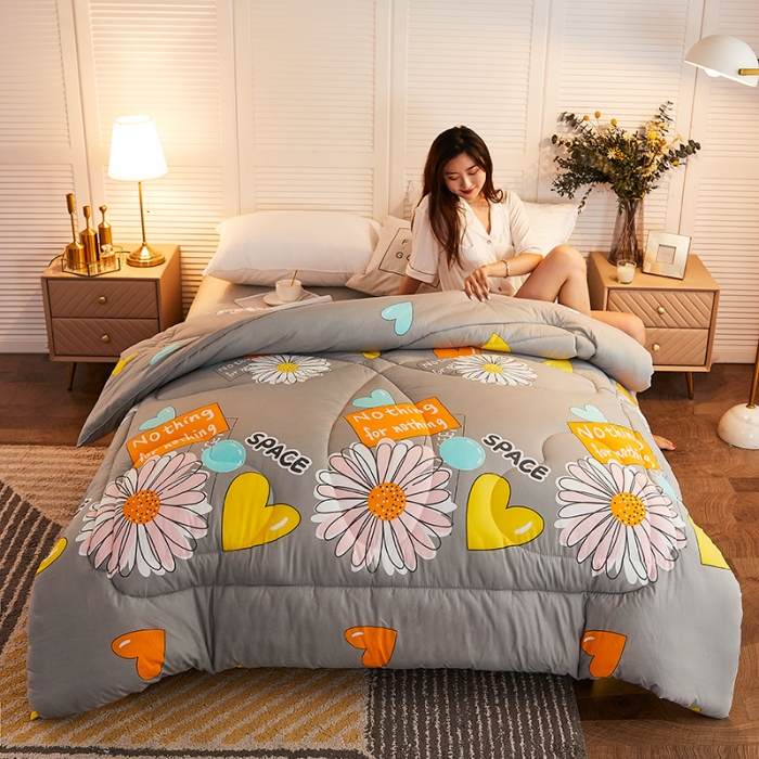 91家纺网 家纺一手货源 找家纺 畅销被业 2020新款海藻棉冬被 花语