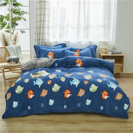 91家纺网 家纺一手货源 找家纺 曼璐家纺 2025新款牛奶绒四件套 多宝鱼