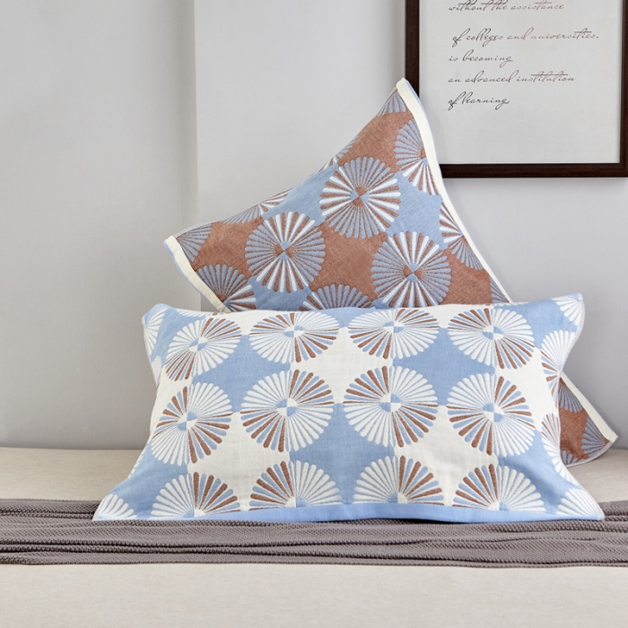 91家纺网 家纺一手货源 找家纺 朴尔 2020年波西米亚风全棉四层纱布枕巾 布尔乔亚兰