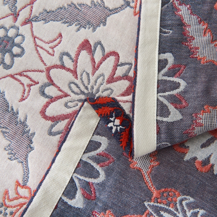 91家纺网 家纺一手货源 找家纺 朴尔 2020年波西米亚风全棉四层纱布枕巾 连理枝橘