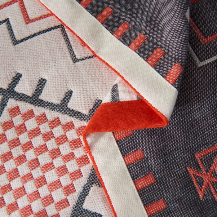 91家纺网 家纺一手货源 找家纺 朴尔 2020年波西米亚风全棉四层纱布枕巾 迷宫灰