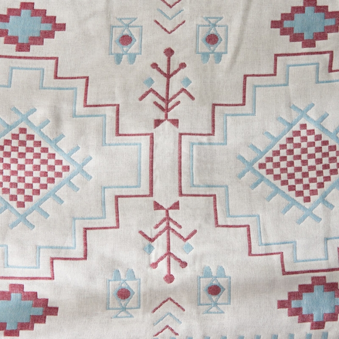 91家纺网 家纺一手货源 找家纺 朴尔 2020年波西米亚风全棉四层纱布枕巾 迷宫蓝