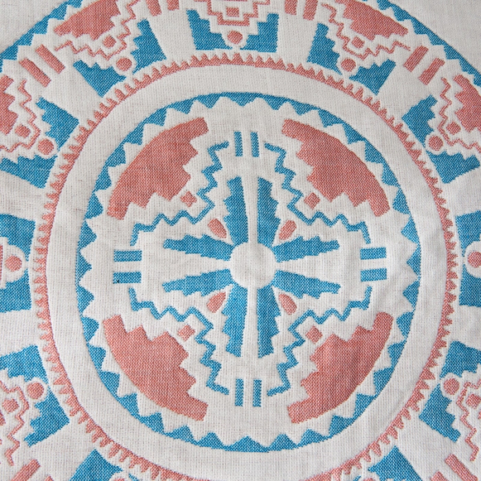 91家纺网 家纺一手货源 找家纺 朴尔 2020年波西米亚风全棉四层纱布枕巾 塞尔维亚蓝