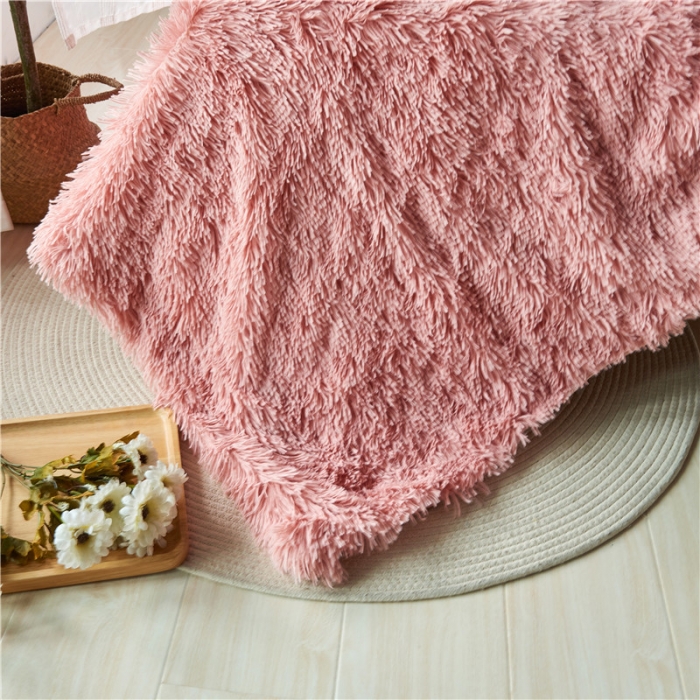 91家纺网 家纺一手货源 找家纺 品尚嘉 2025水貂绒毛毯长毛绒法莱绒双层跨境外贸毯子皮粉