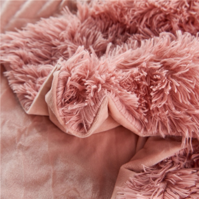 91家纺网 家纺一手货源 找家纺 品尚嘉 2025水貂绒毛毯长毛绒法莱绒双层跨境外贸毯子皮粉