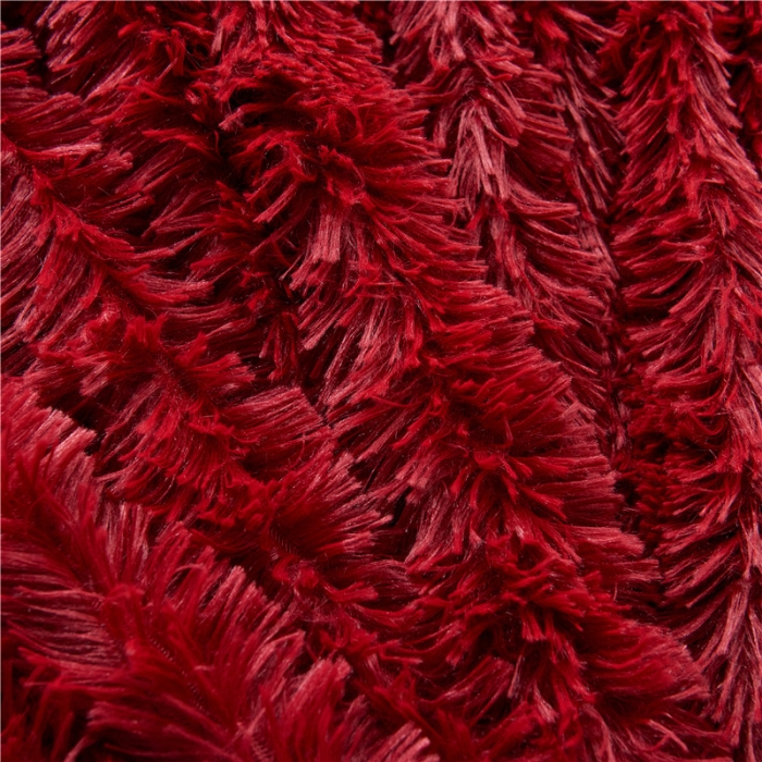 91家纺网 家纺一手货源 找家纺 品尚嘉 2025水貂绒毛毯长毛绒法莱绒双层跨境外贸毯子 酒红