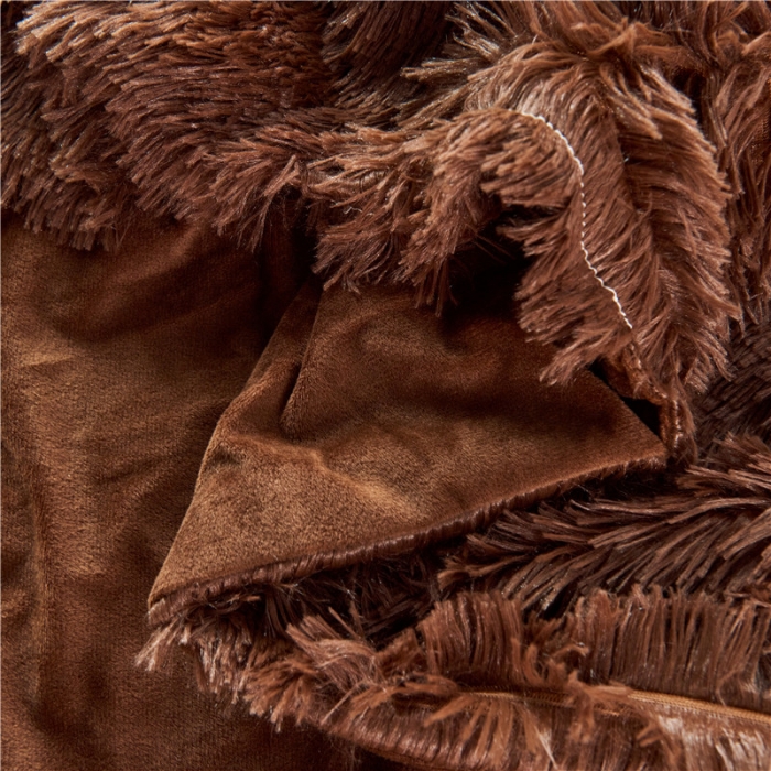 91家纺网 家纺一手货源 找家纺 品尚嘉2025水貂绒毛毯长毛绒法莱绒双层跨境外贸毯子 咖啡