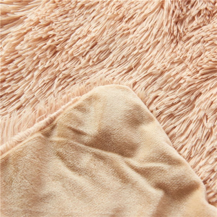 91家纺网 家纺一手货源 找家纺 品尚嘉 2025水貂绒毛毯长毛绒法莱绒双层跨境外贸毯子奶茶米