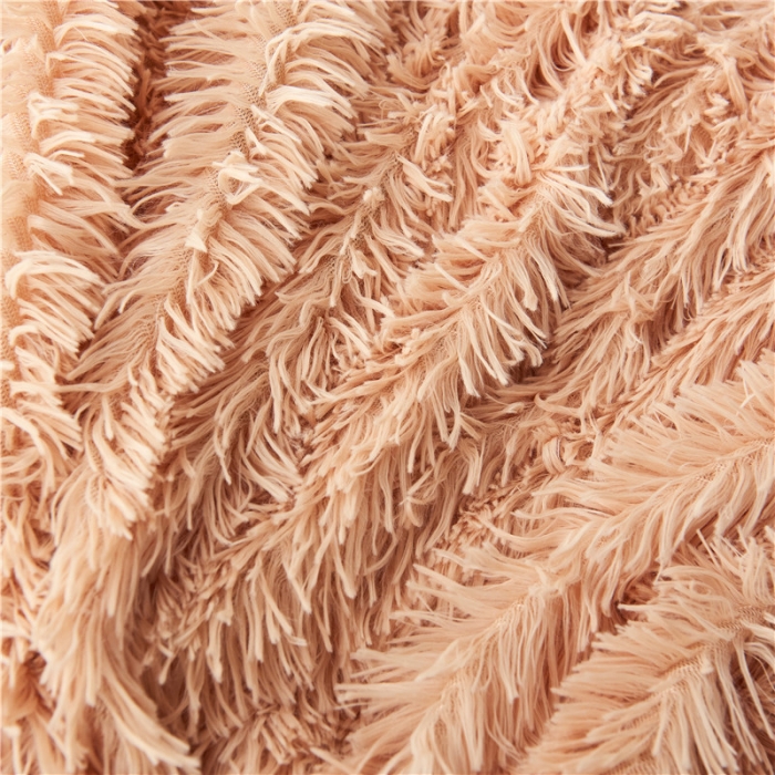 91家纺网 家纺一手货源 找家纺 品尚嘉 2025水貂绒毛毯长毛绒法莱绒双层跨境外贸毯子奶茶米