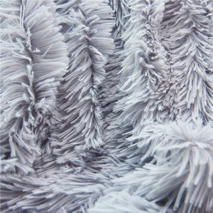 91家纺网 家纺一手货源 找家纺 品尚嘉 2025水貂绒毛毯长毛绒法莱绒双层跨境外贸毯子 浅灰