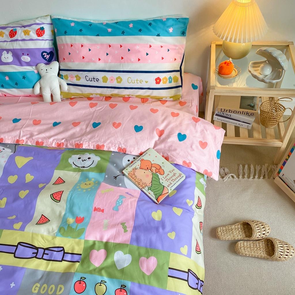 91家纺网 家纺一手货源 找家纺 星期八 2020新款全棉13070开学四件套 缤纷格派对