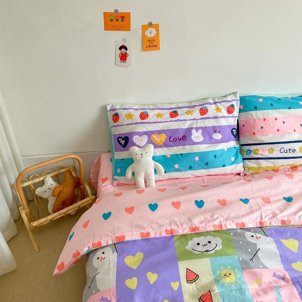 91家纺网 家纺一手货源 找家纺 星期八 2020新款全棉13070开学四件套 缤纷格派对