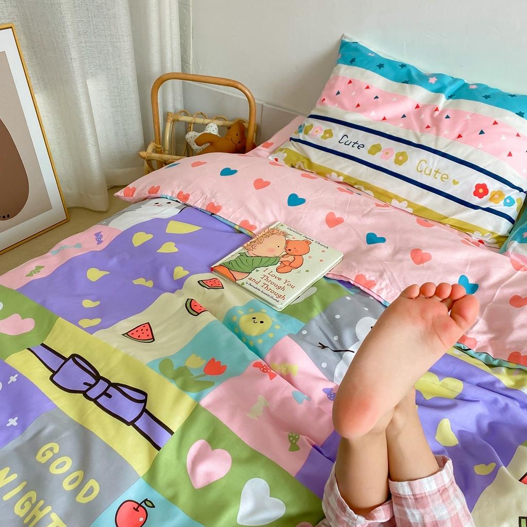 91家纺网 家纺一手货源 找家纺 星期八 2020新款全棉13070开学四件套 缤纷格派对